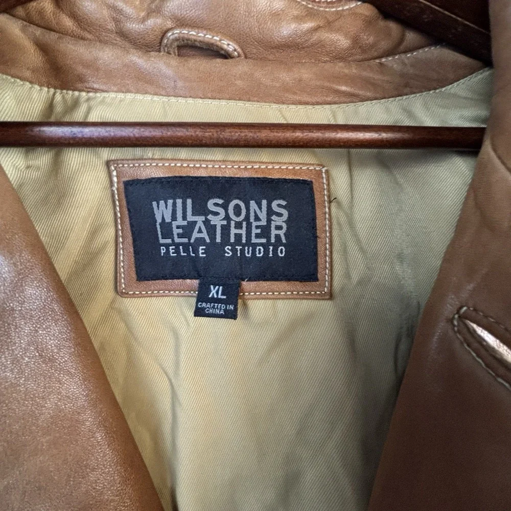 Vintage Leather Jacket Wilsons Leather XL Brown Genuine Leather Pelle Coat